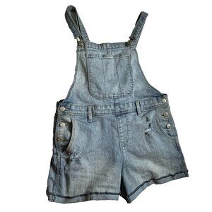 Old Navy Shortalls size M Blue Light Wash Y2K Farm Cowgirl Summer Utility